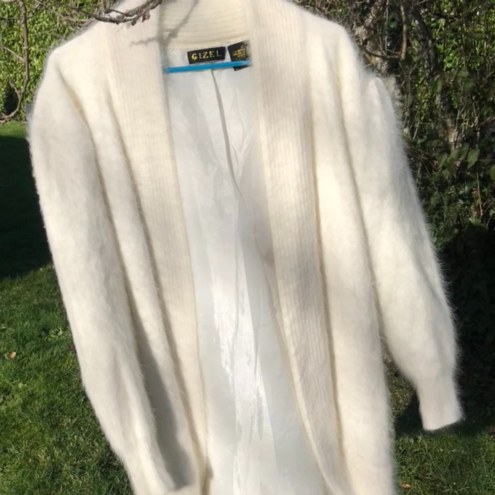 S Gizel Angora Cardigan Sweater
